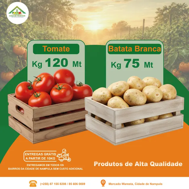 Casa de Vegetais — Tabela de preços