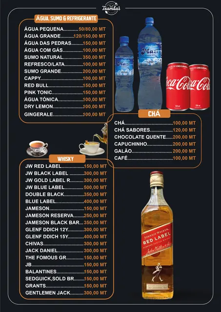 Txambas — Carta de bebidas