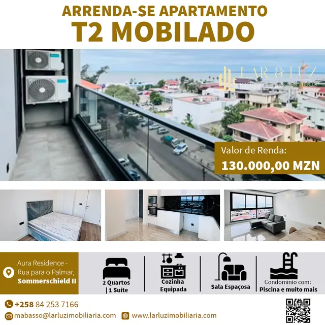 Lar & Luz Imobiliária — Anúncio de arrendamento — T2 mobilado